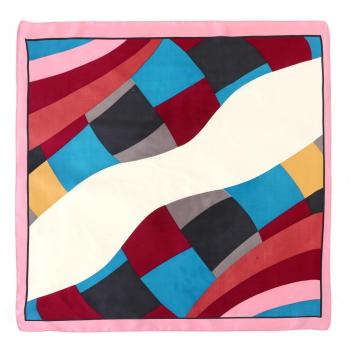 Foulard donna in seta fantasia geometrica multicolor Capoverde