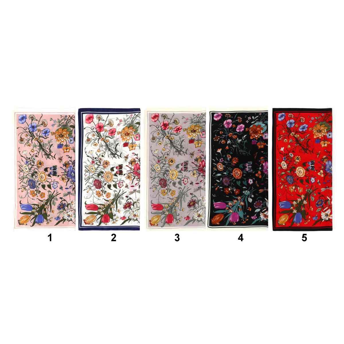 Foulard donna in seta fantasia fiorata Capoverde
