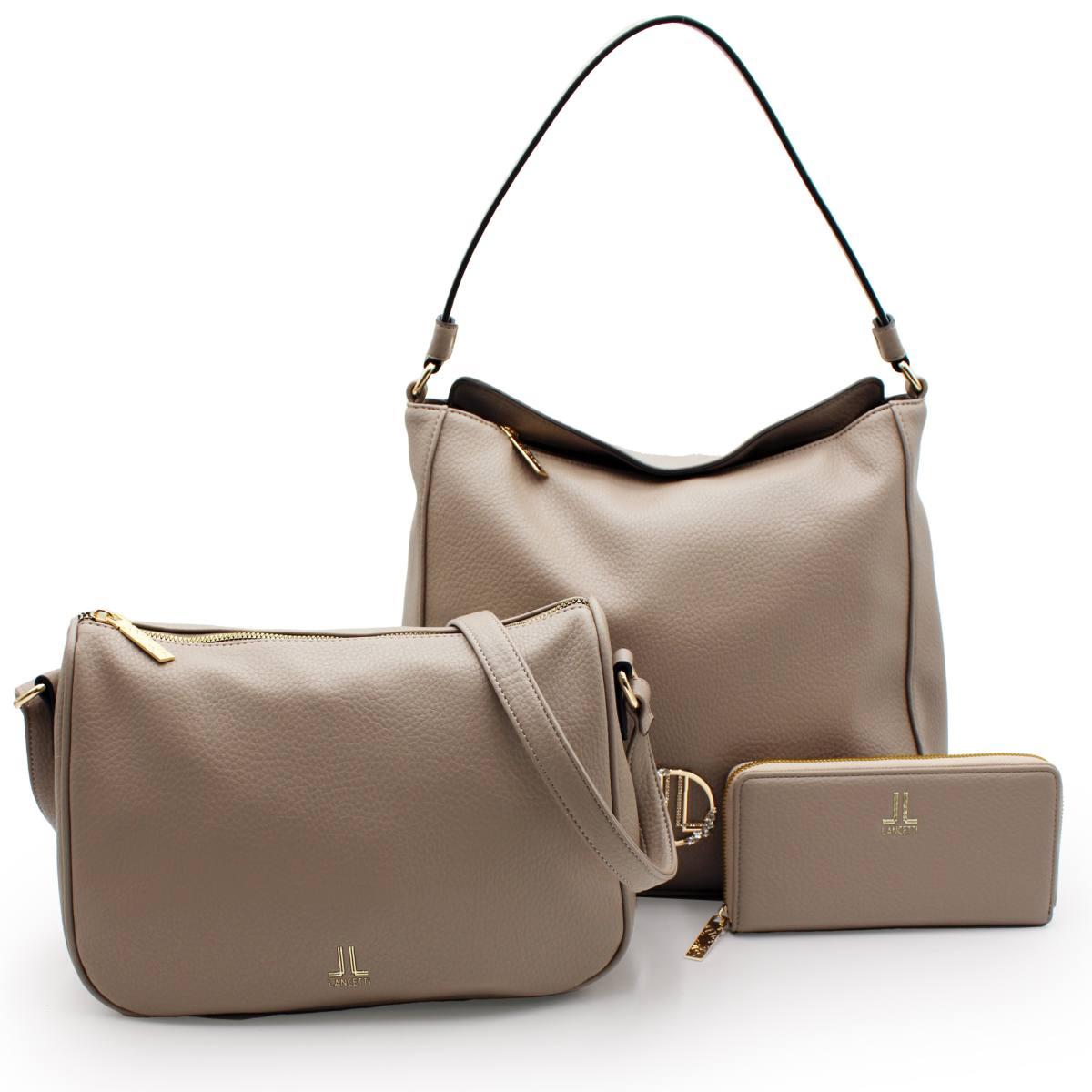 Set donna 3 pezzi borsa, tracollina e portafogli linea Abilane Lancetti