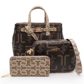 Set donna 3 pezzi borsa, tracollina e portafogli linea sulcis Lancetti