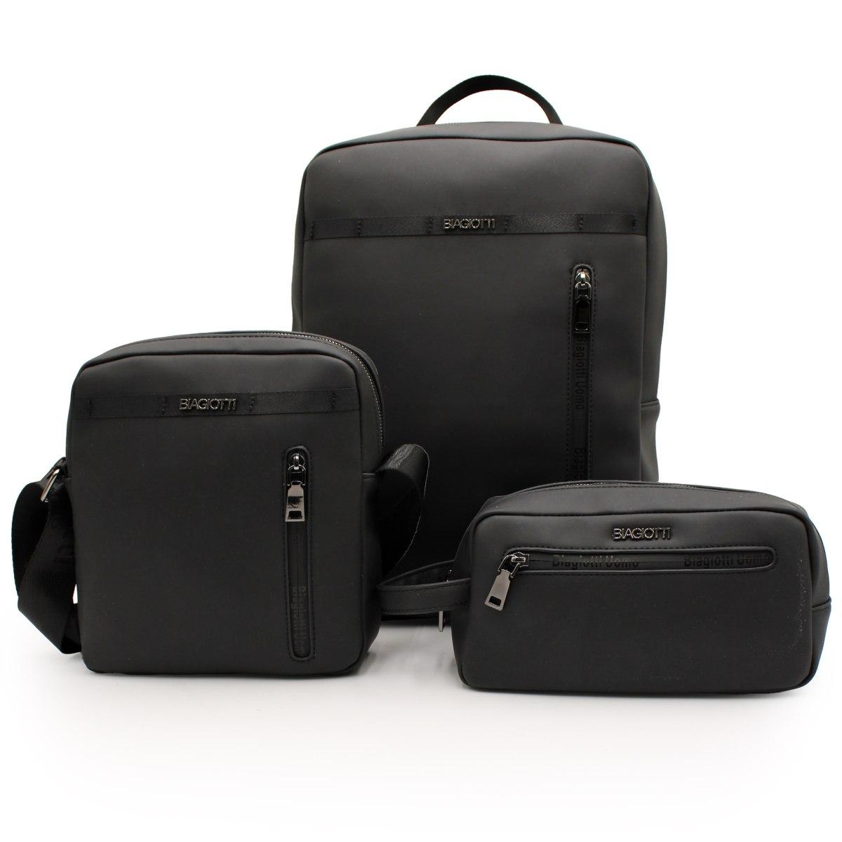 Set 3 pezzi - zaino + tracolla + beauty linea trucker Laura Biagiotti