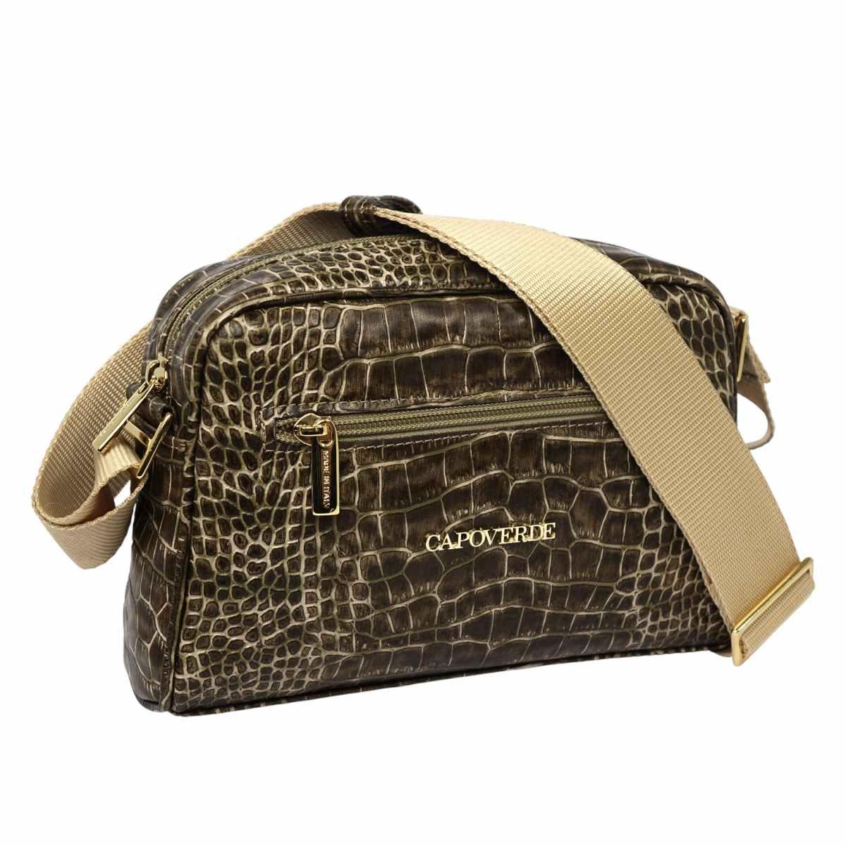 Tracollina donna Capoverde in ecopelle stampa coccodrillo Made in Italy