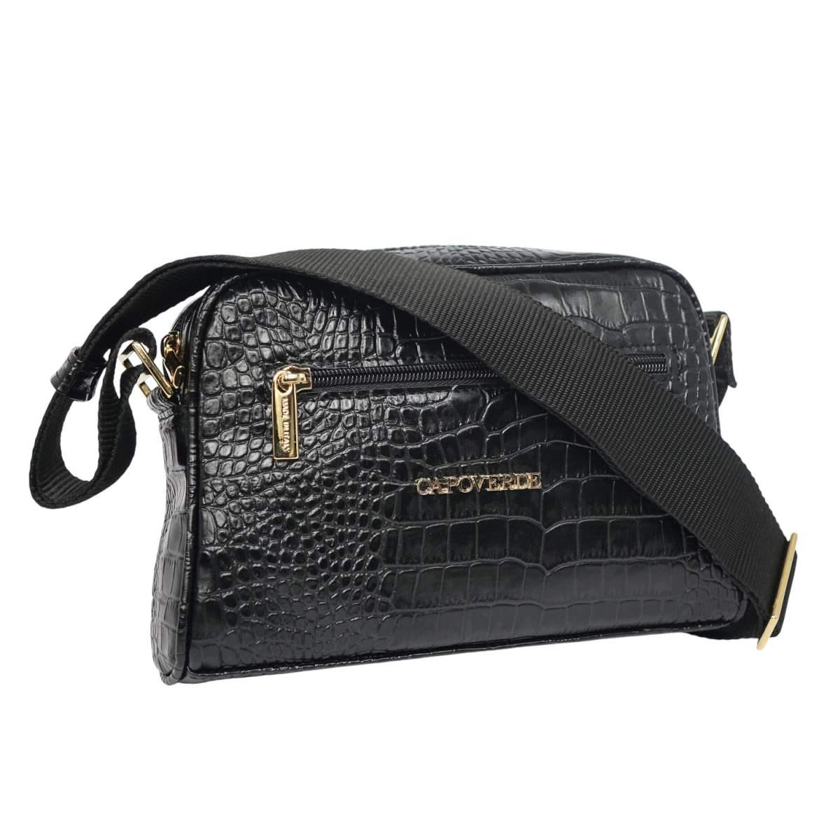 Tracollina donna Capoverde in ecopelle stampa coccodrillo Made in Italy