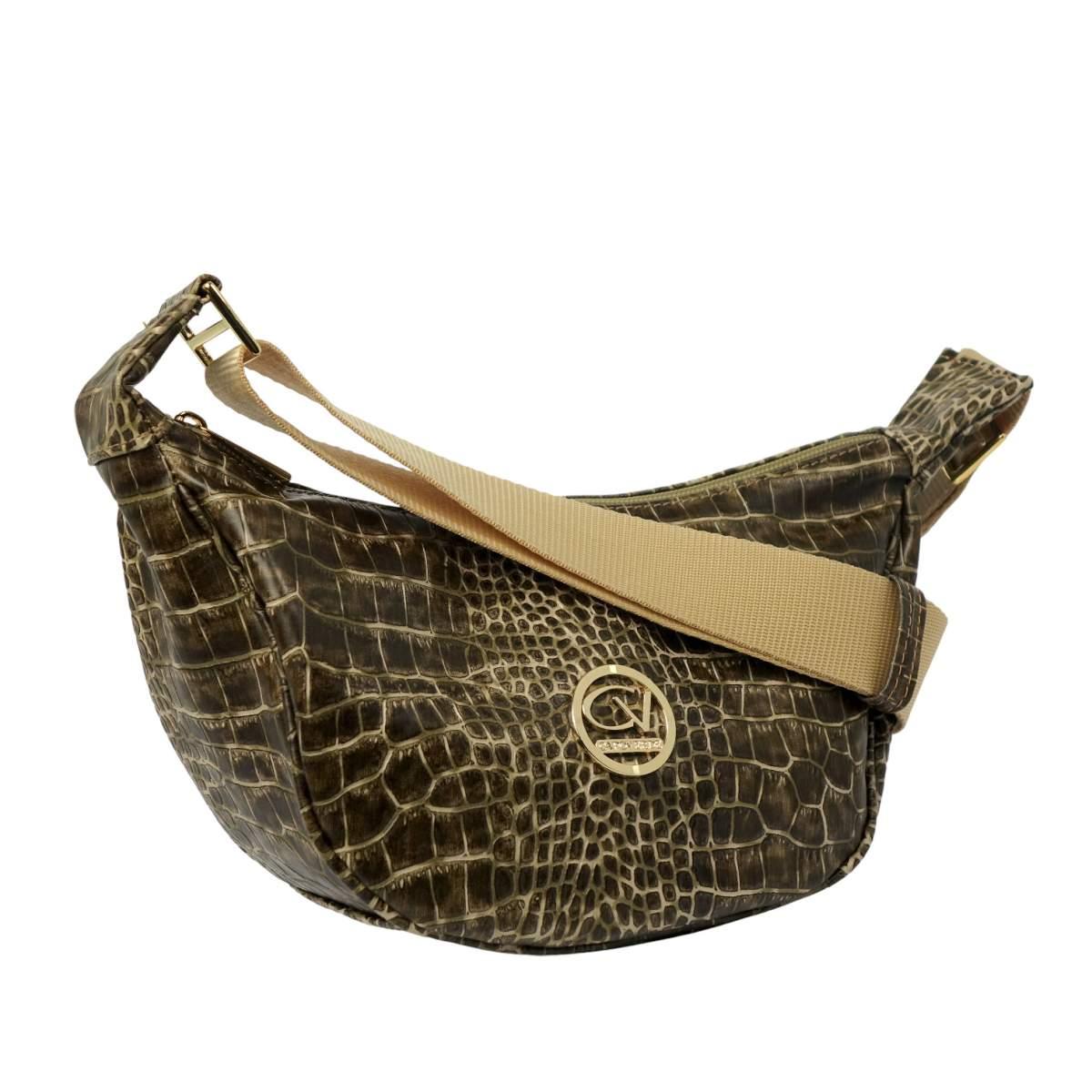 Tracollina donna Capoverde in ecopelle stampa coccodrillo Made in Italy