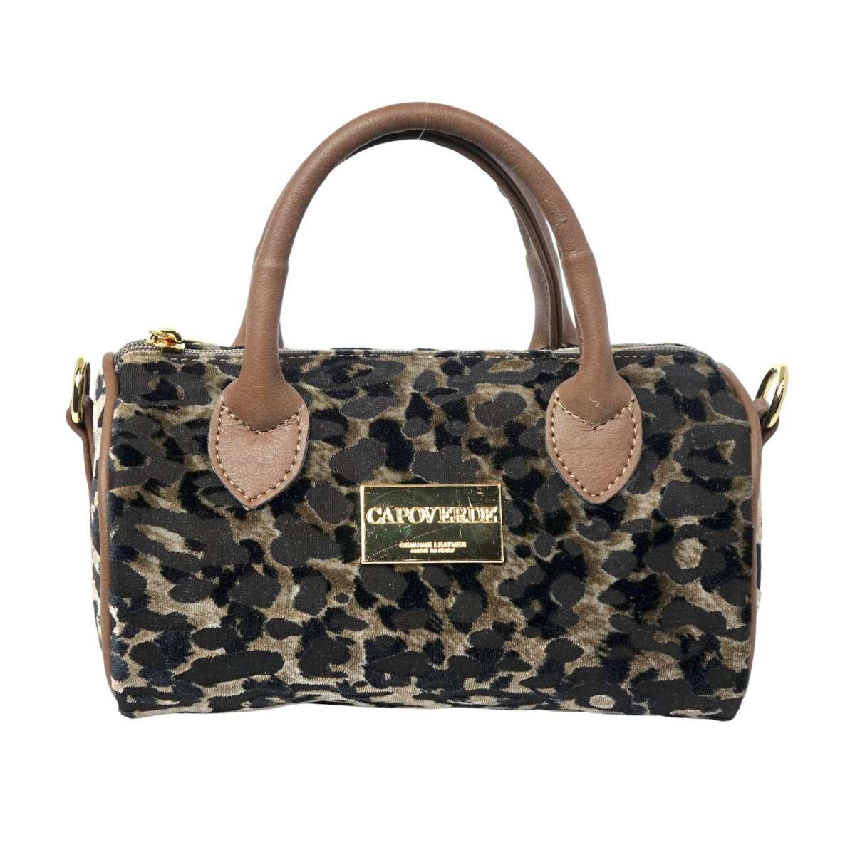 Borsa baulettino donna Capoverde in tessuto maculato cangiante Made in Italy