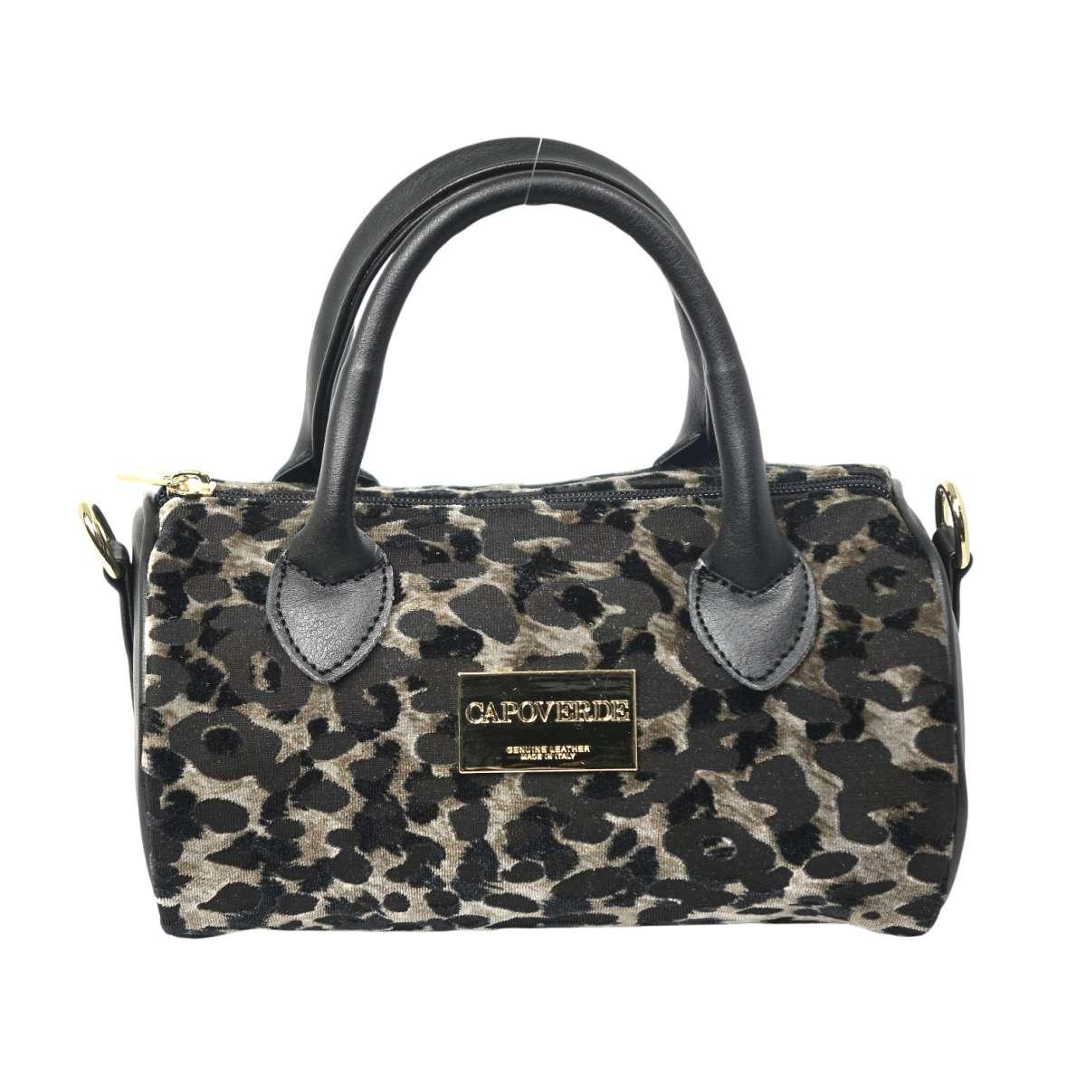 Borsa baulettino donna Capoverde in tessuto maculato cangiante Made in Italy