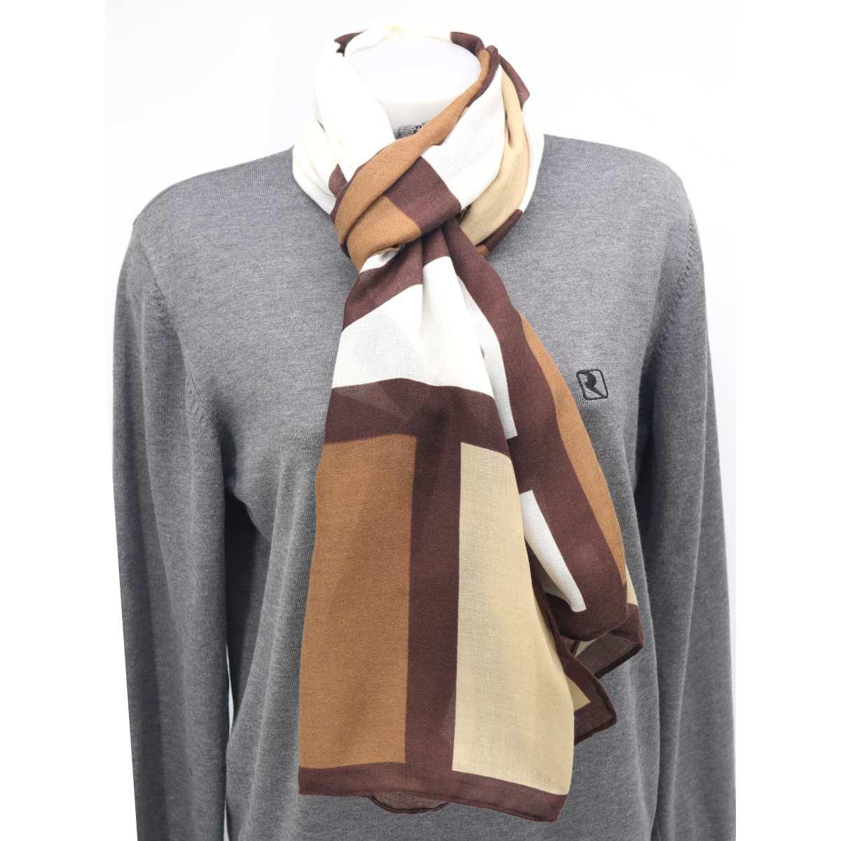 Sciarpa donna con fantasia a blocchi in viscosa Roncato