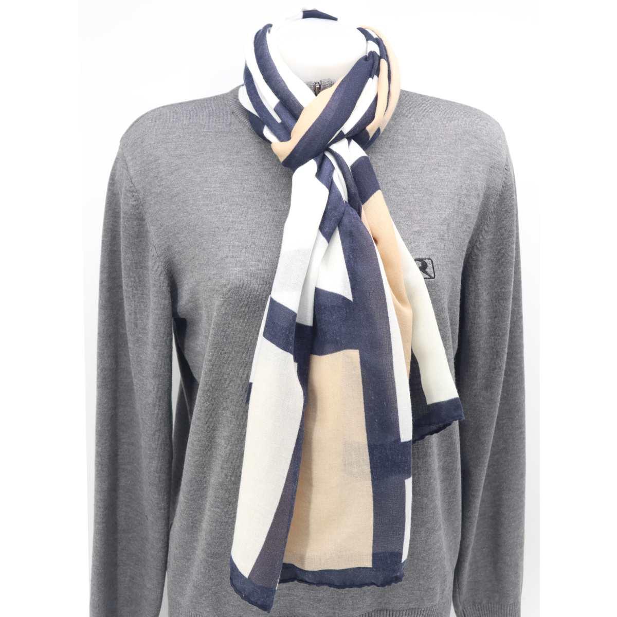 Sciarpa donna con fantasia a blocchi in viscosa Roncato