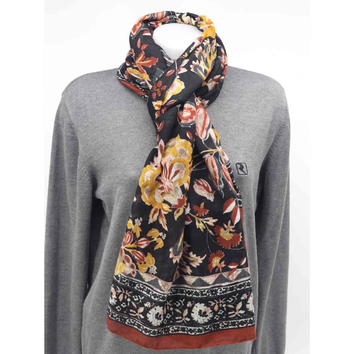 Sciarpa donna stampa floreale stile boho in poliestere Roncato