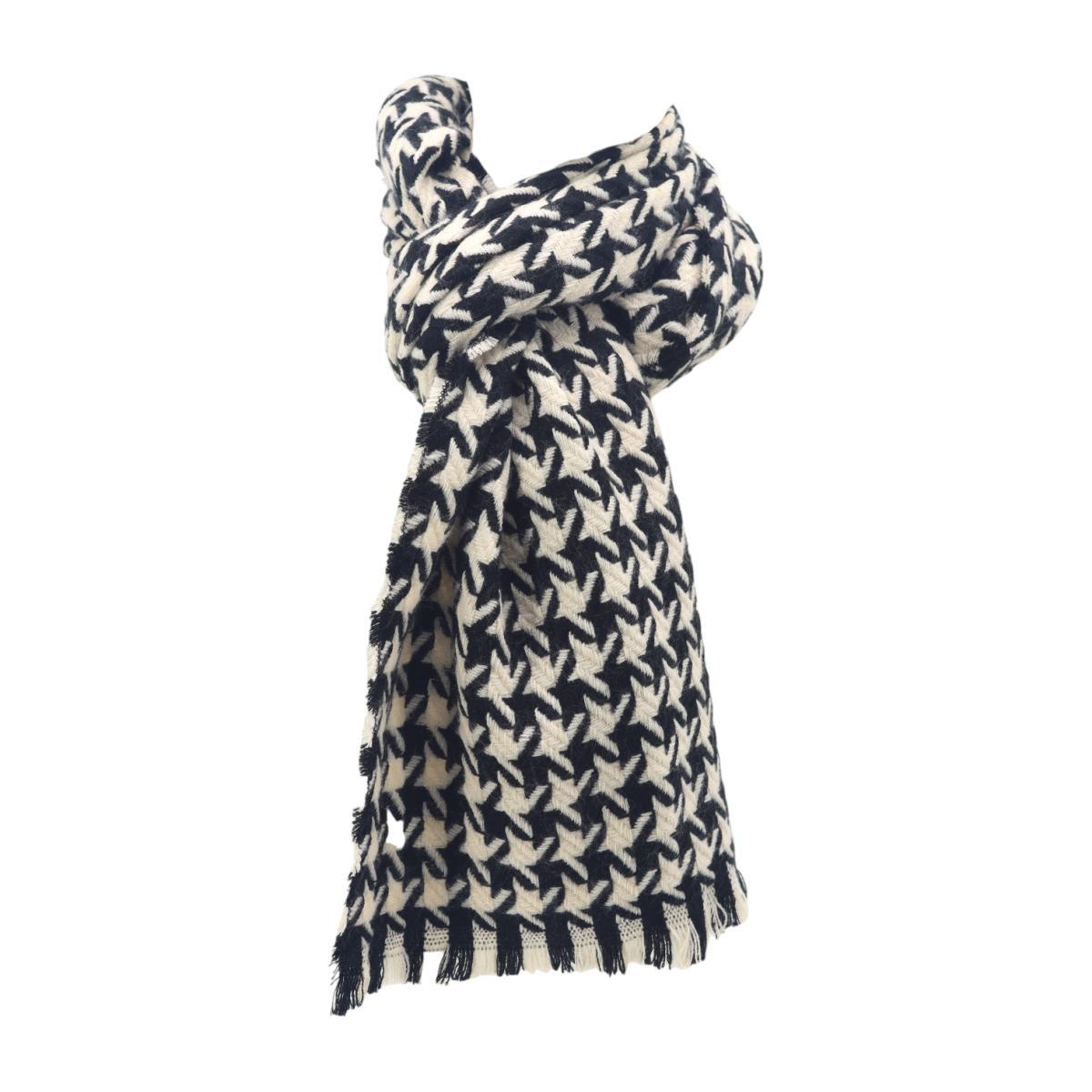 Sciarpa donna motivo pied de poule in poliestere e viscosa Roncato