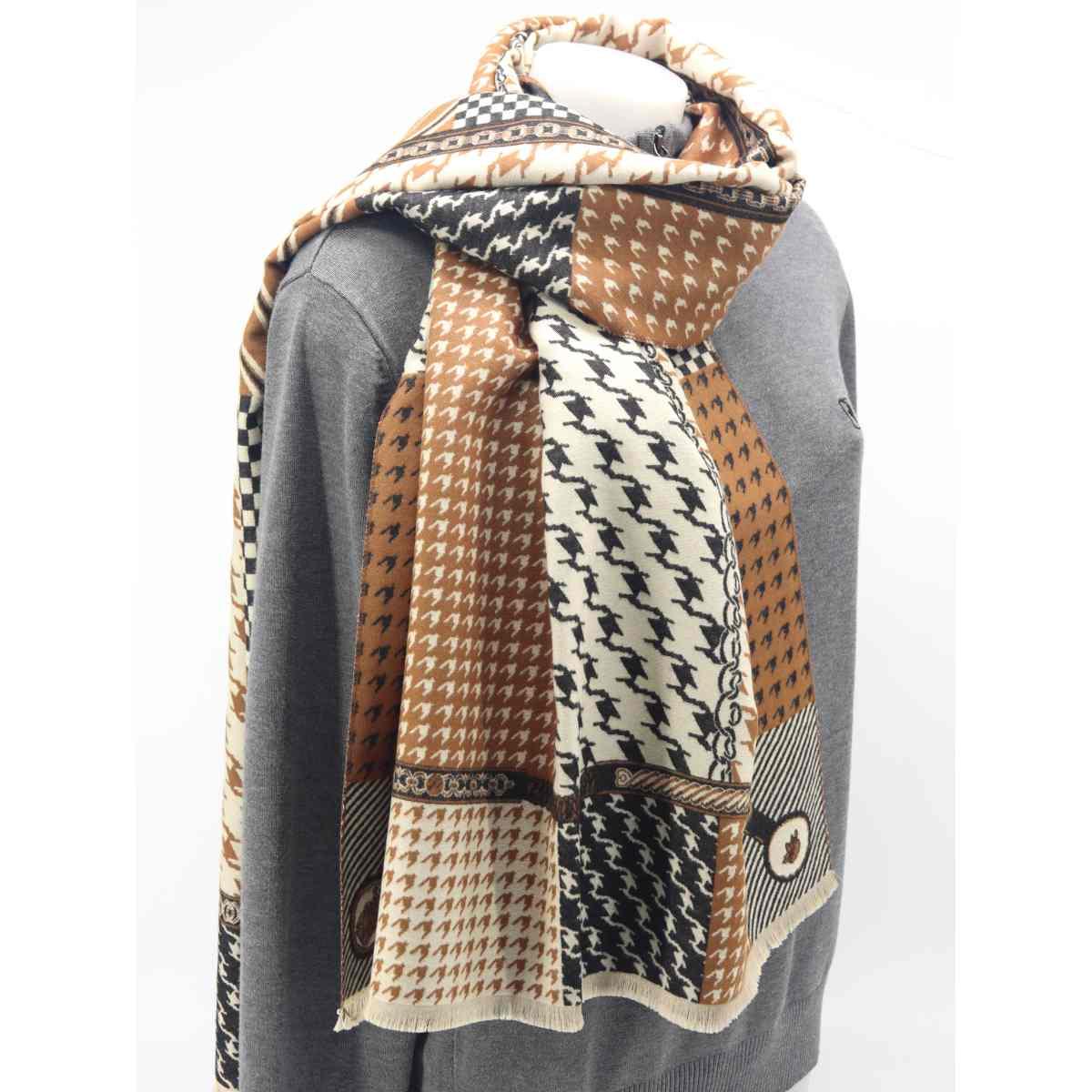 Sciarpa donna mix di fantasie in cotone Roncato