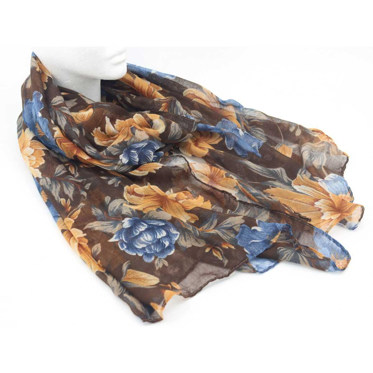 Sciarpa donna fantasia floreale in poliestere Roncato