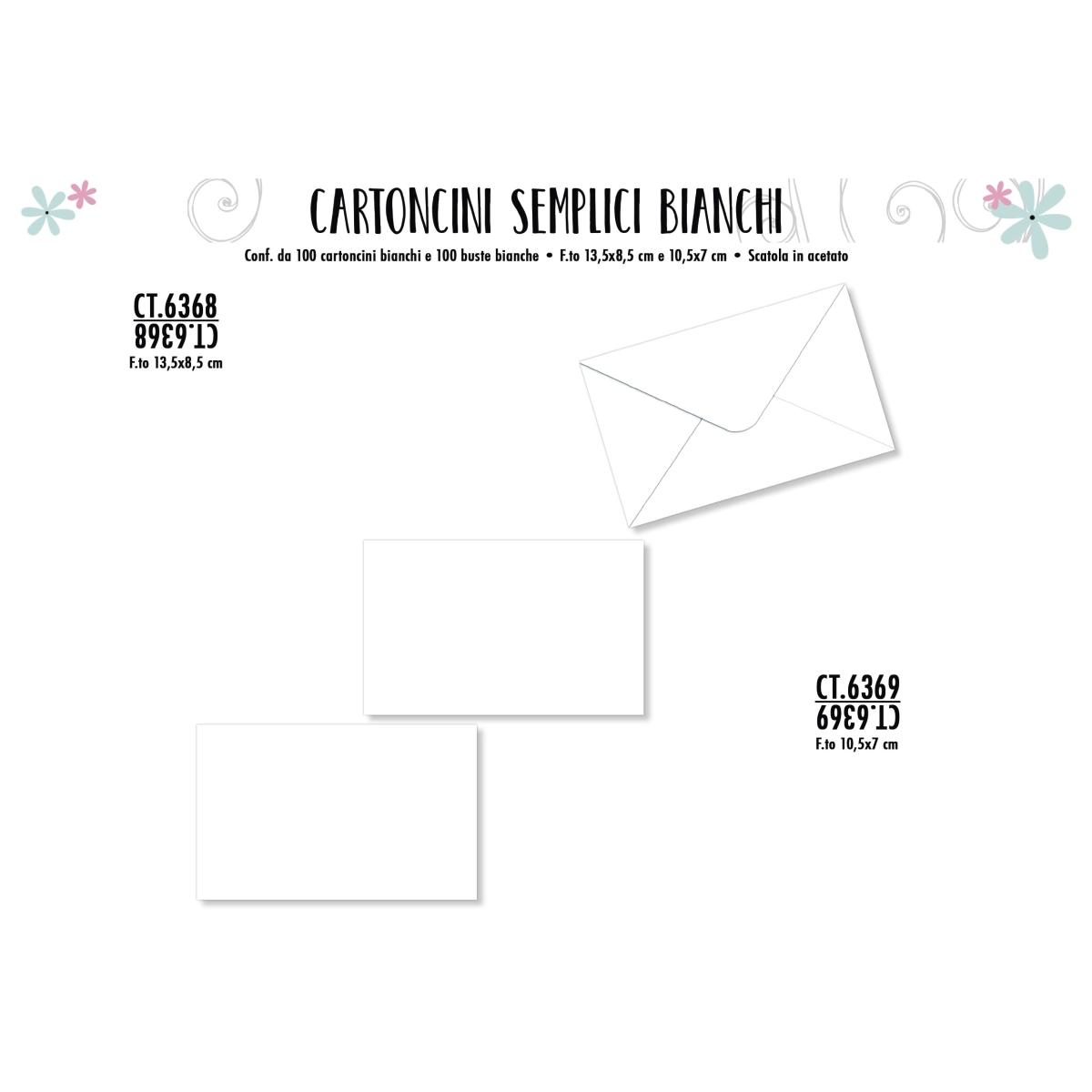 100 Cartoncini con busta bianchi formato 7 x 10,5