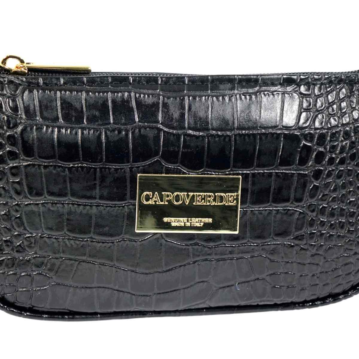 Tracolla donna Capoverde in ecopelle stampa coccodrillo Made in Italy