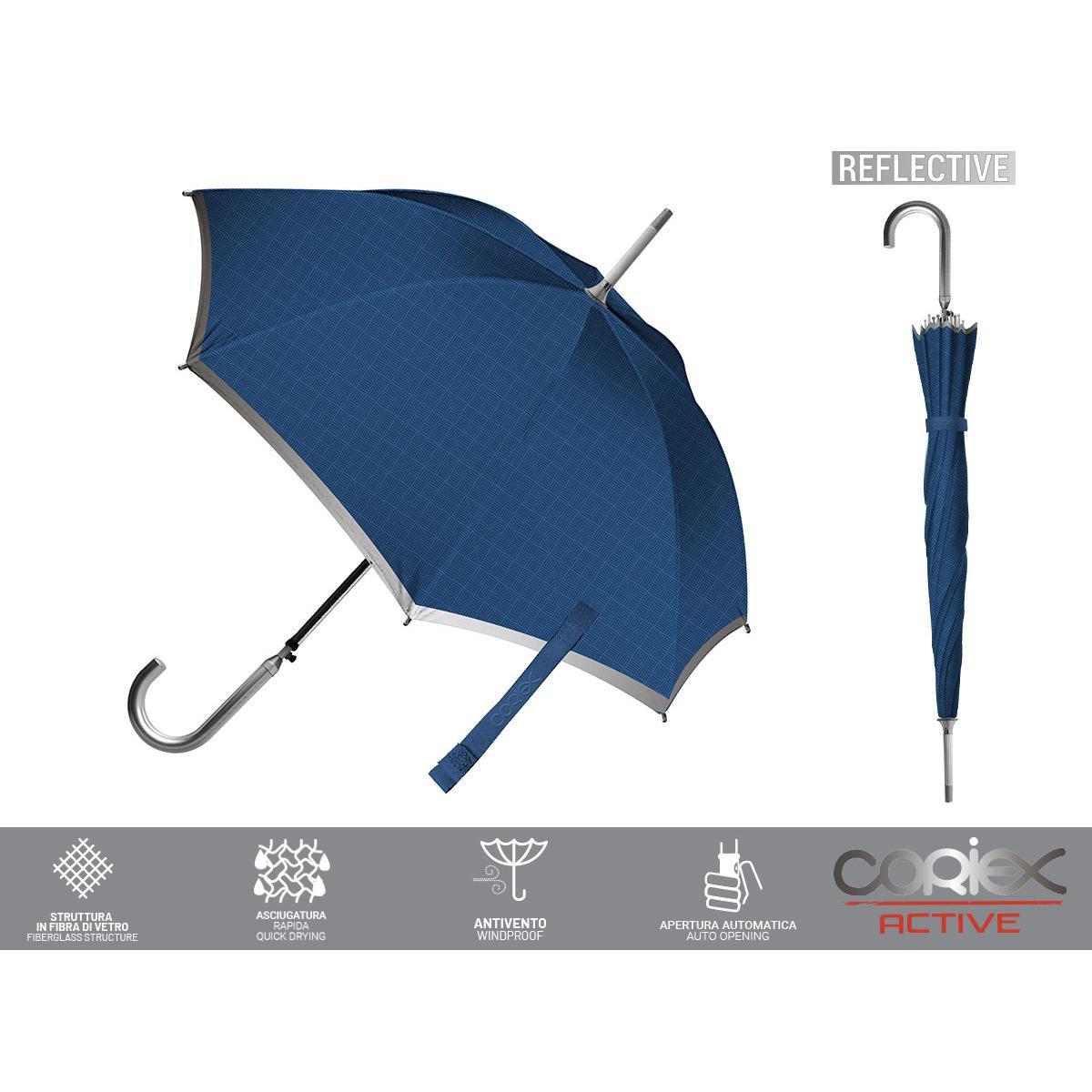 Ombrello active lungo automatico donna blu