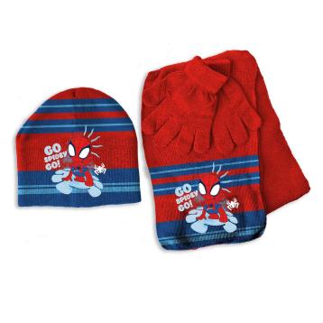 Cappello + sciarpa + guanti Spidey