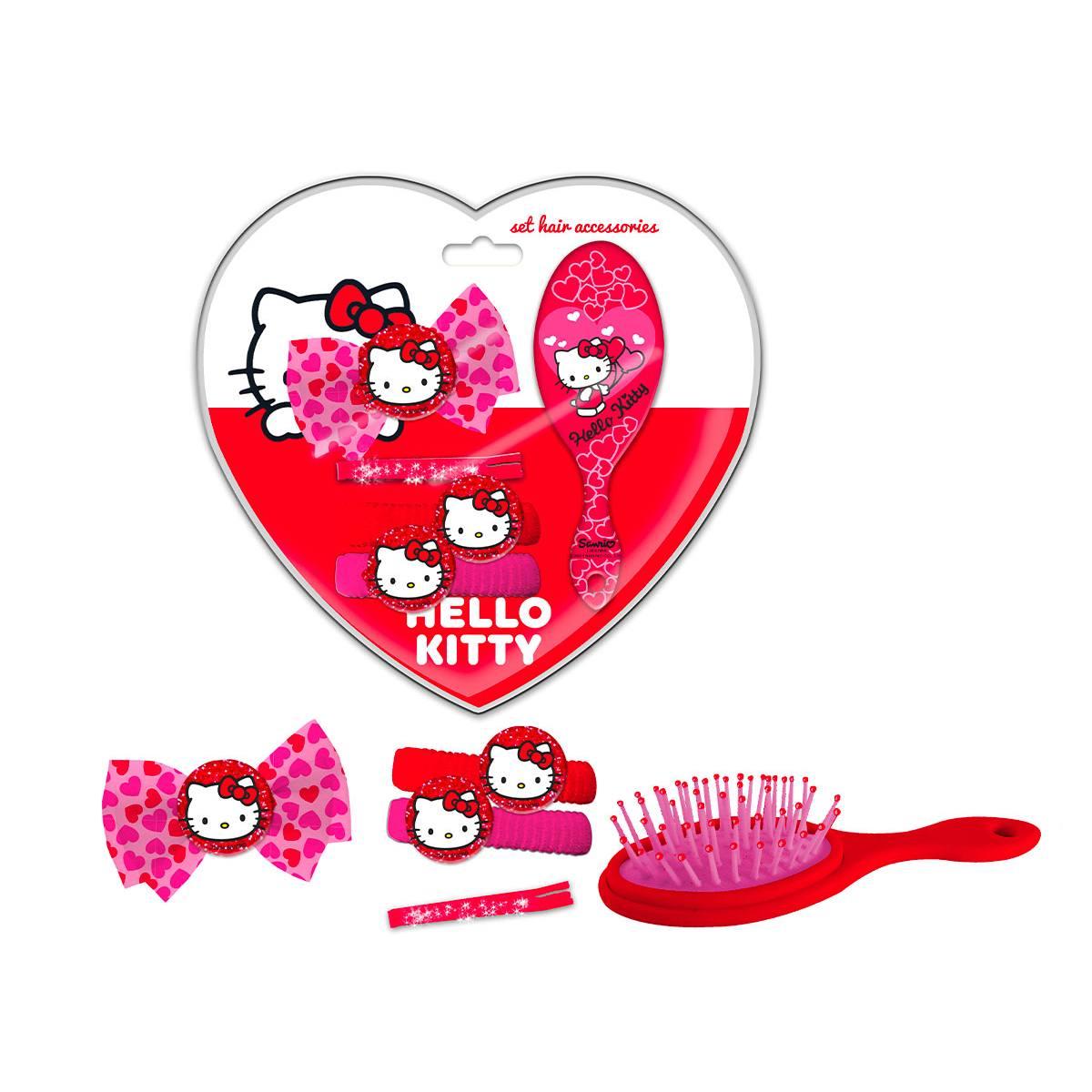 Set accessori per capelli bimba e spazzola Hello Kitty
