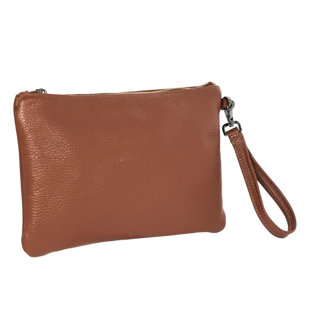 Bustina uomo con manico in vera pelle Capoverde Made in Italy