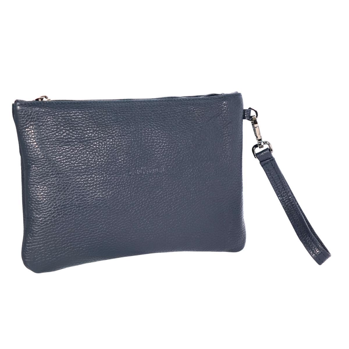 Bustina uomo con manico in vera pelle Capoverde Made in Italy