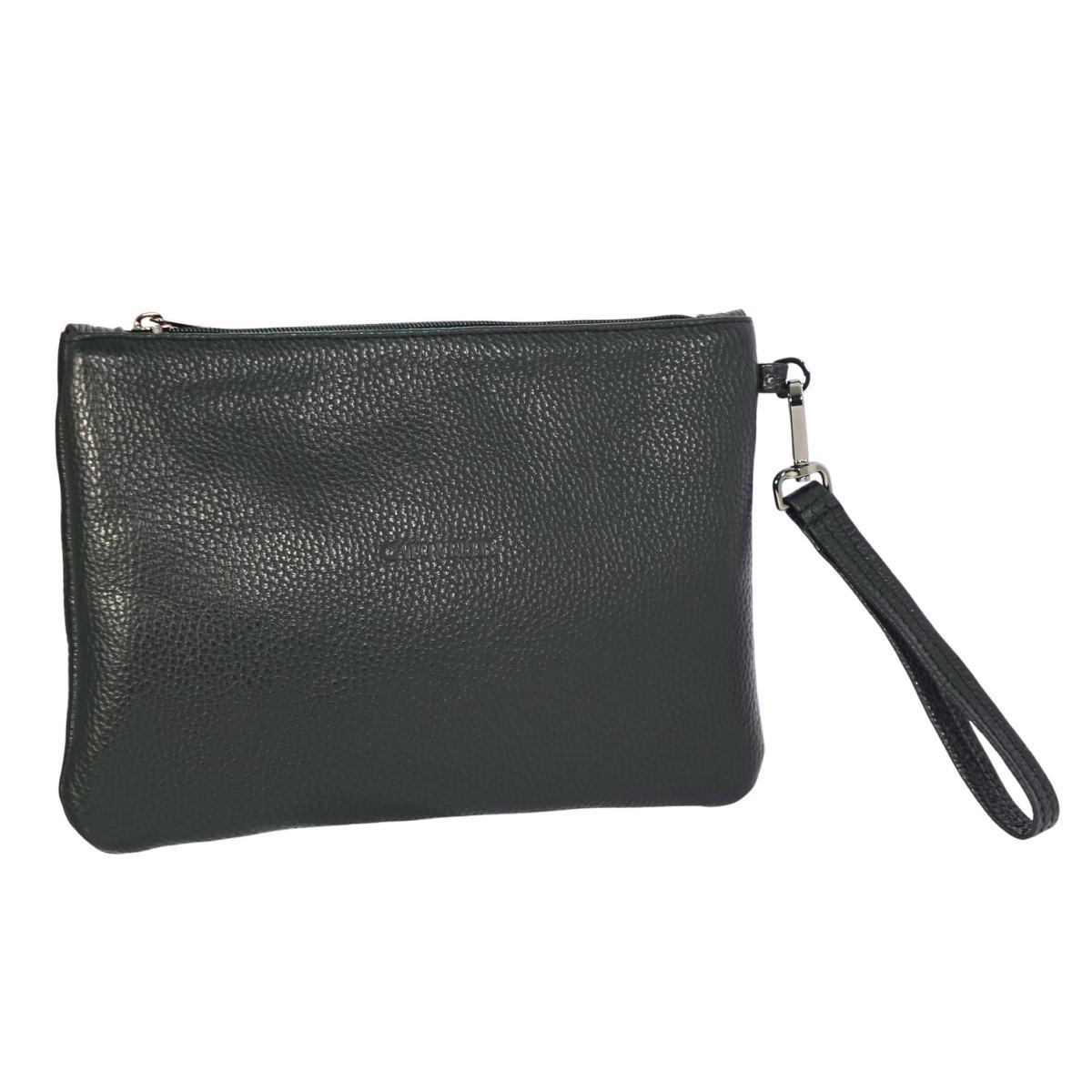 Bustina uomo con manico in vera pelle Capoverde Made in Italy