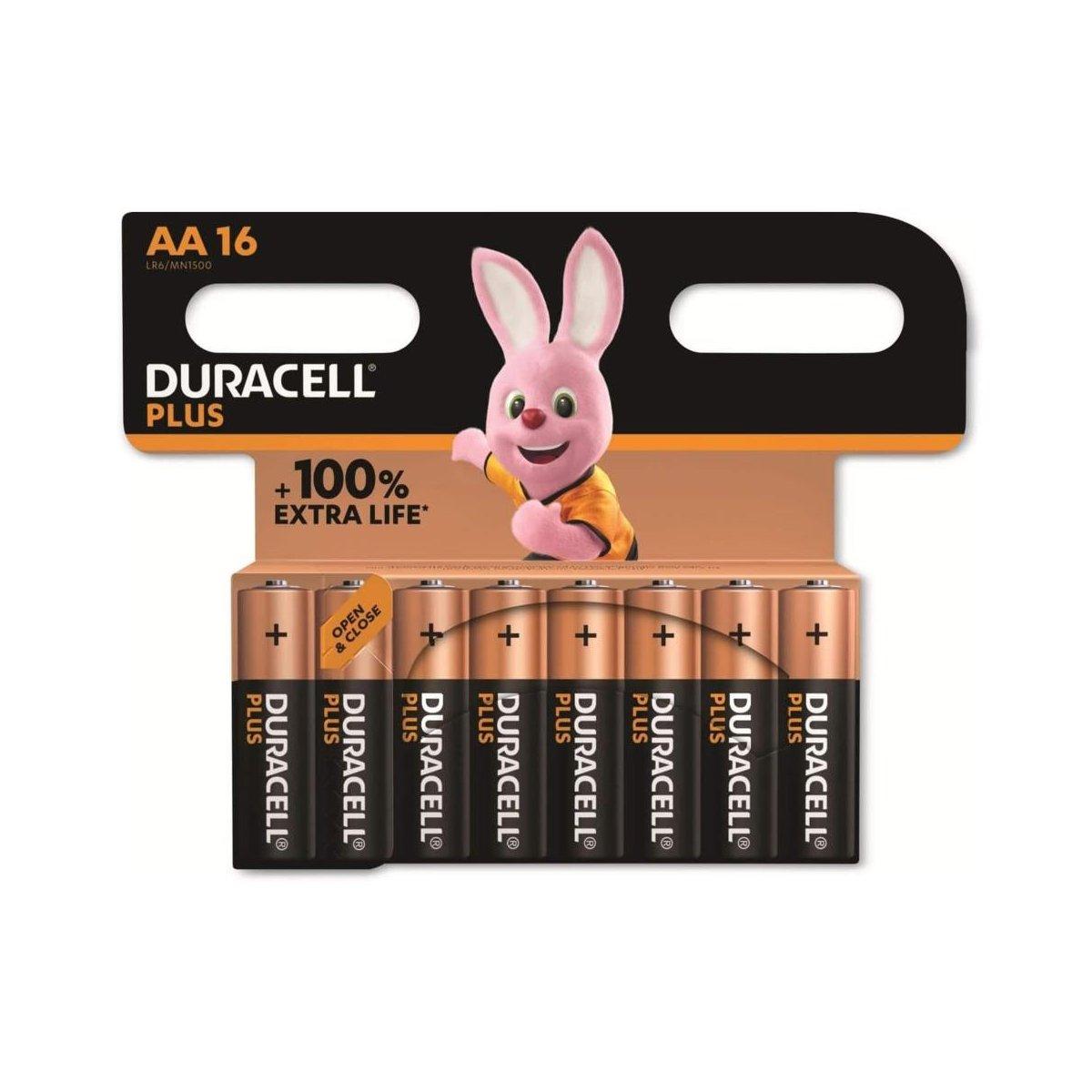 Duracell Plus Power 100% AA Stilo MN1500 blister 16 pz