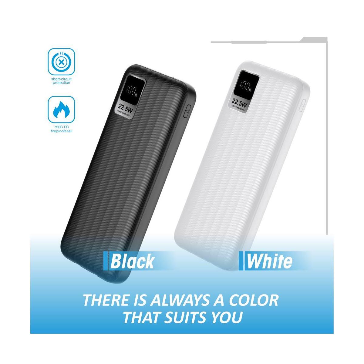 Newtop pb33 power bank 22.5w fast charging con cavi 10000mah bianco