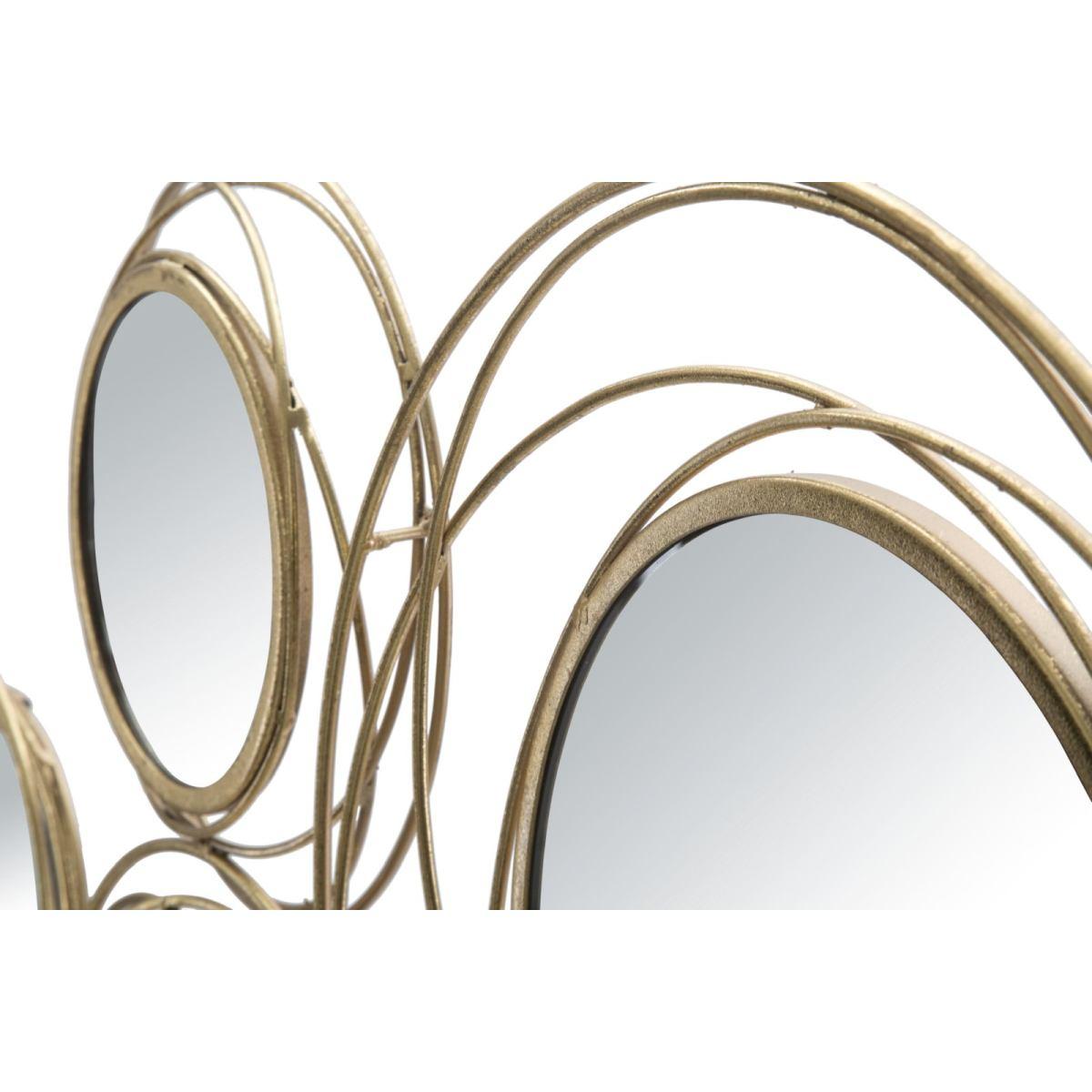 Pannello/specchio gold round cm 124,5x4x53,5