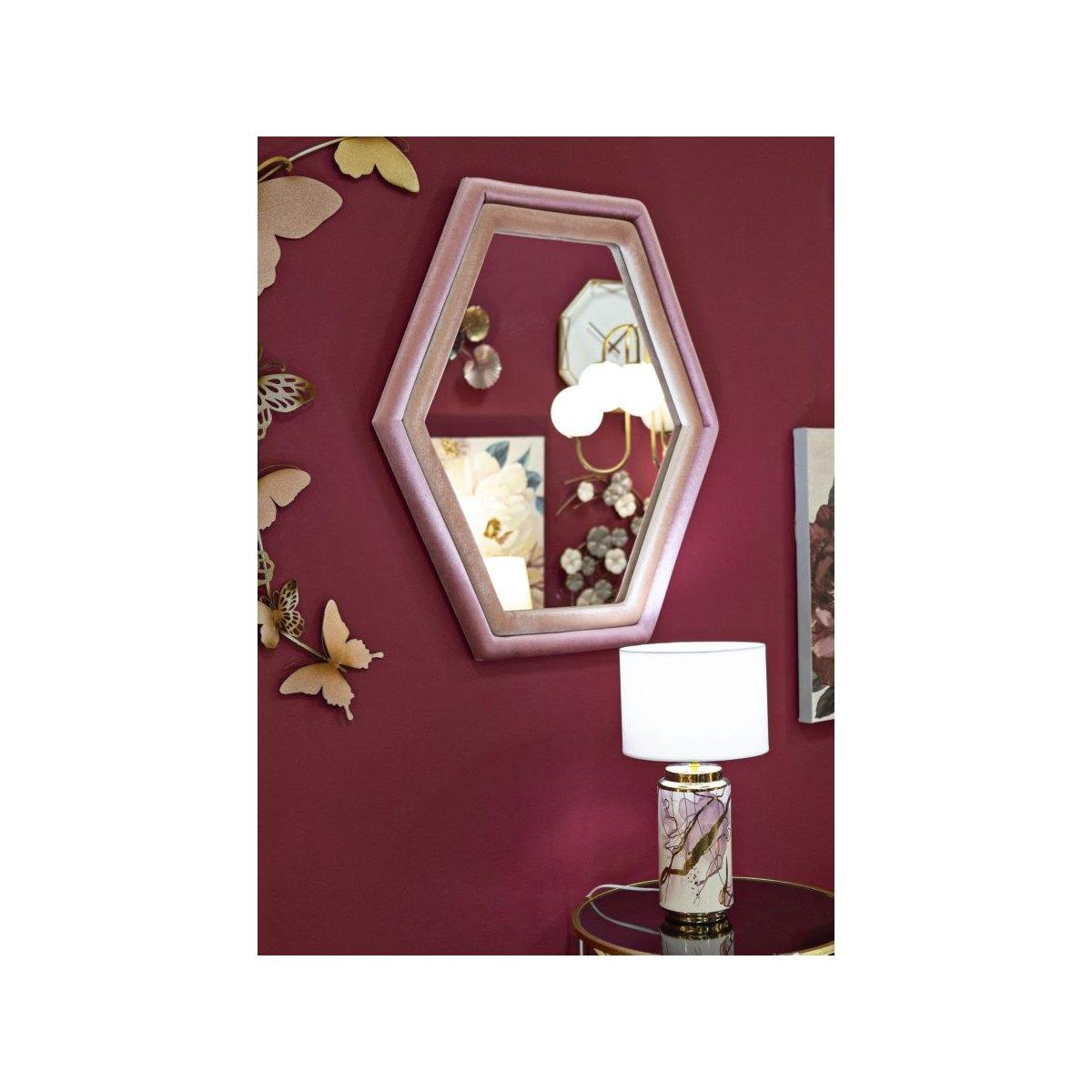 Specchio da muro tony velluto rosa/mix cm 75x4x80 (misura specchio cm 58x65)