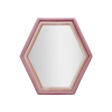 Specchio da muro tony velluto rosa/mix cm 75x4x80 (misura specchio cm 58x65)
