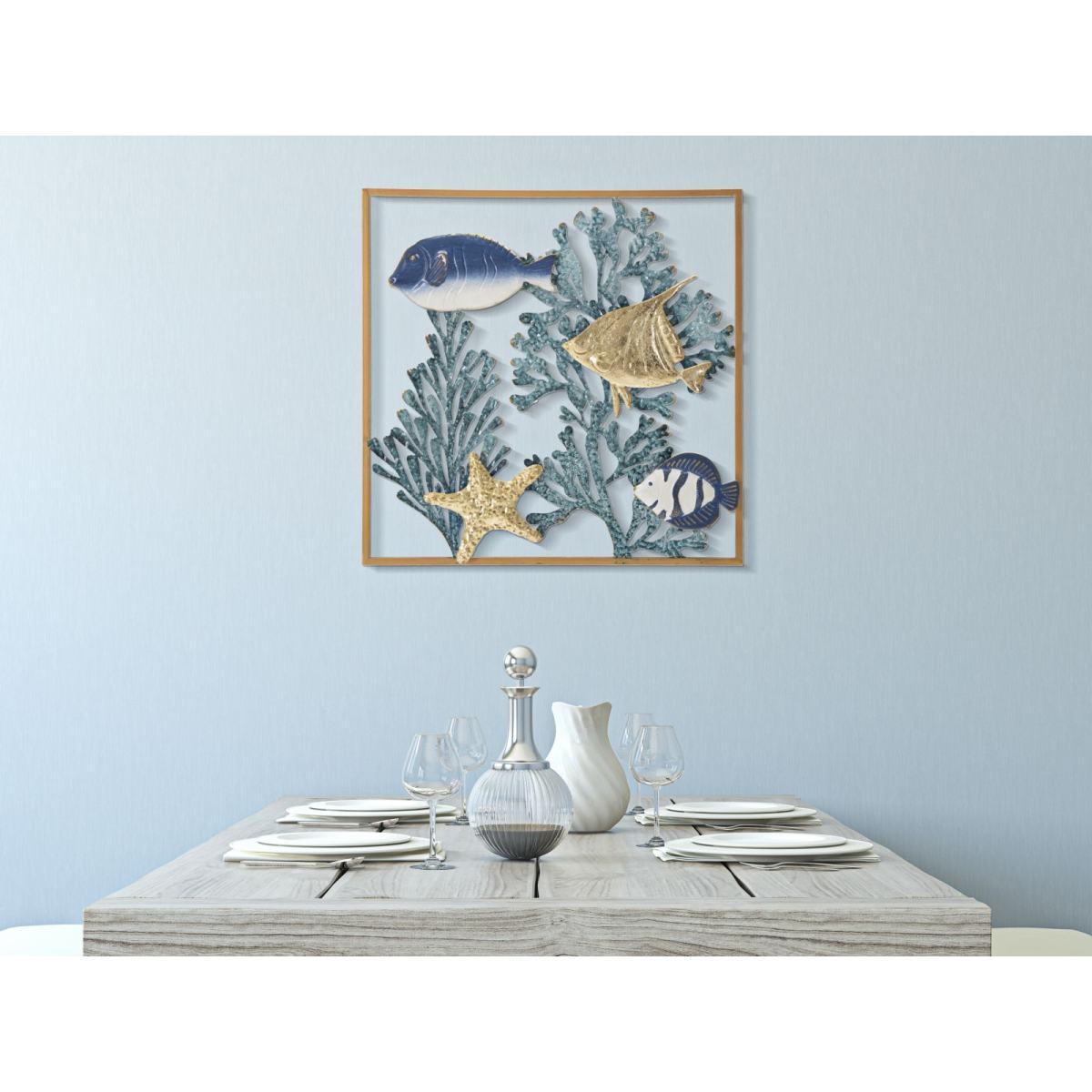 Pannello in ferro fish cm 50,2x3,8x50,2