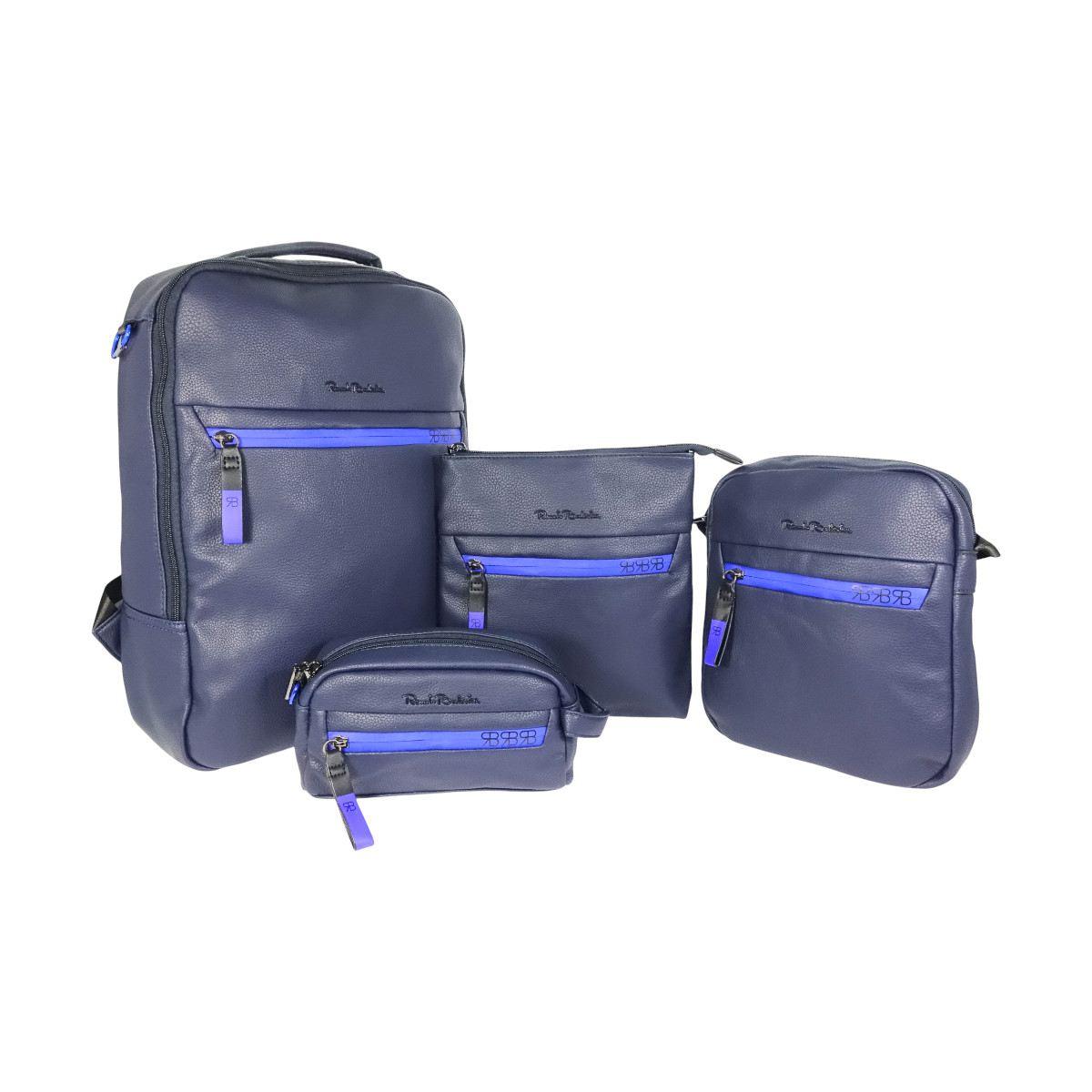 Set uomo 4 pezzi zaino tracolle e beauty Renato Balestra