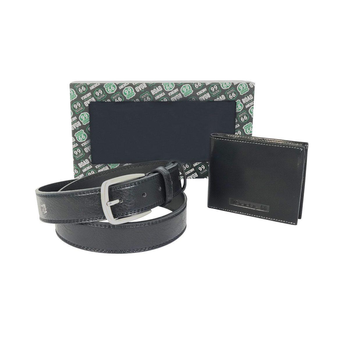 Parure uomo portafoglio e cintura Route 66
