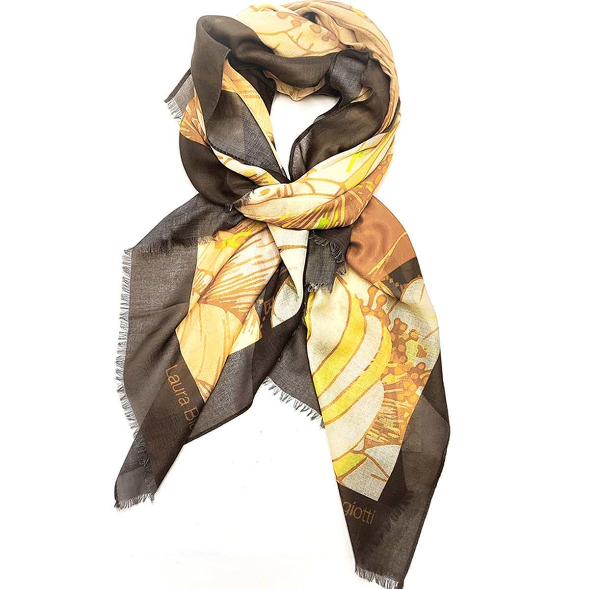 Sciarpa donna in poliestere stampa fiore grande Laura Biagiotti