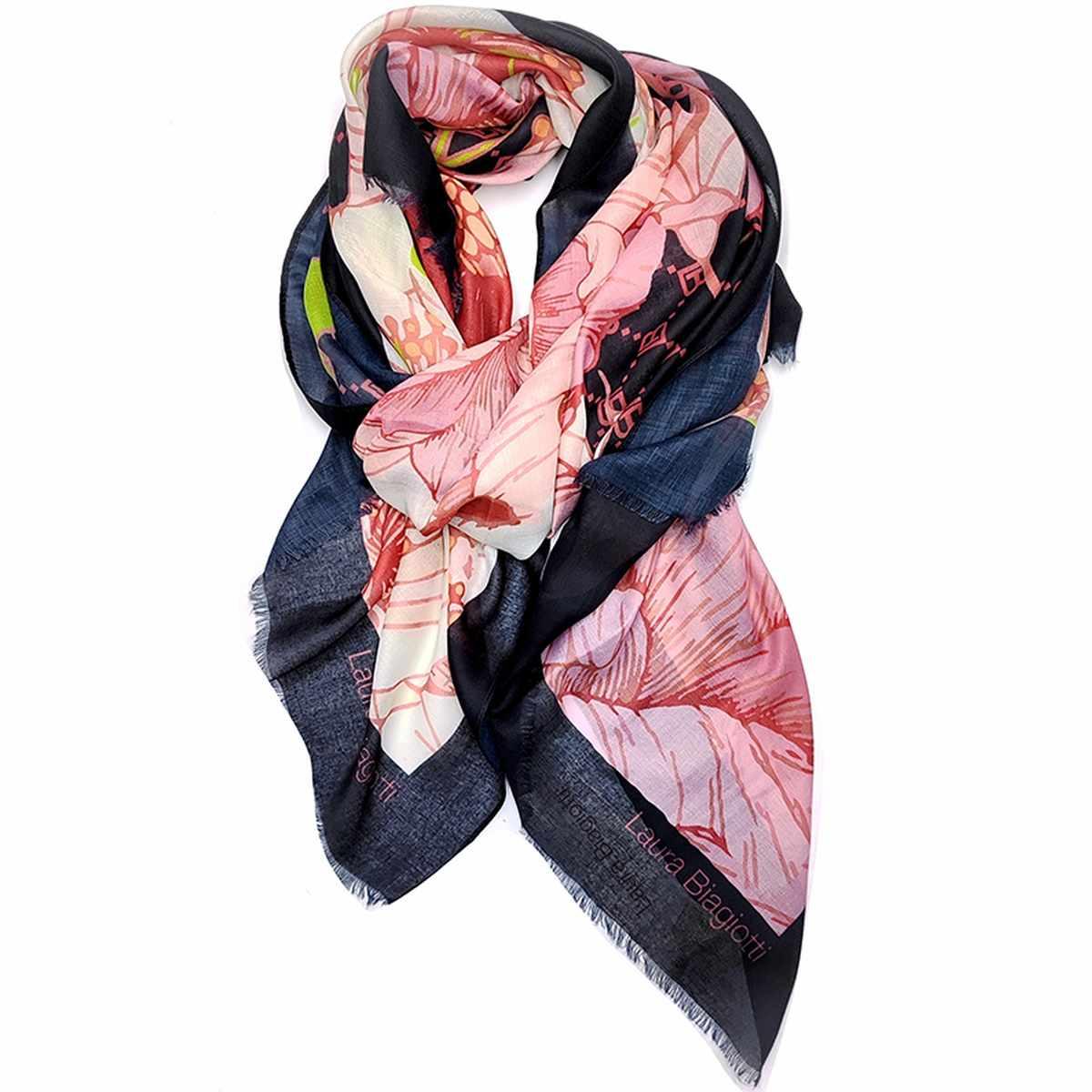 Sciarpa donna in poliestere stampa fiore grande Laura Biagiotti