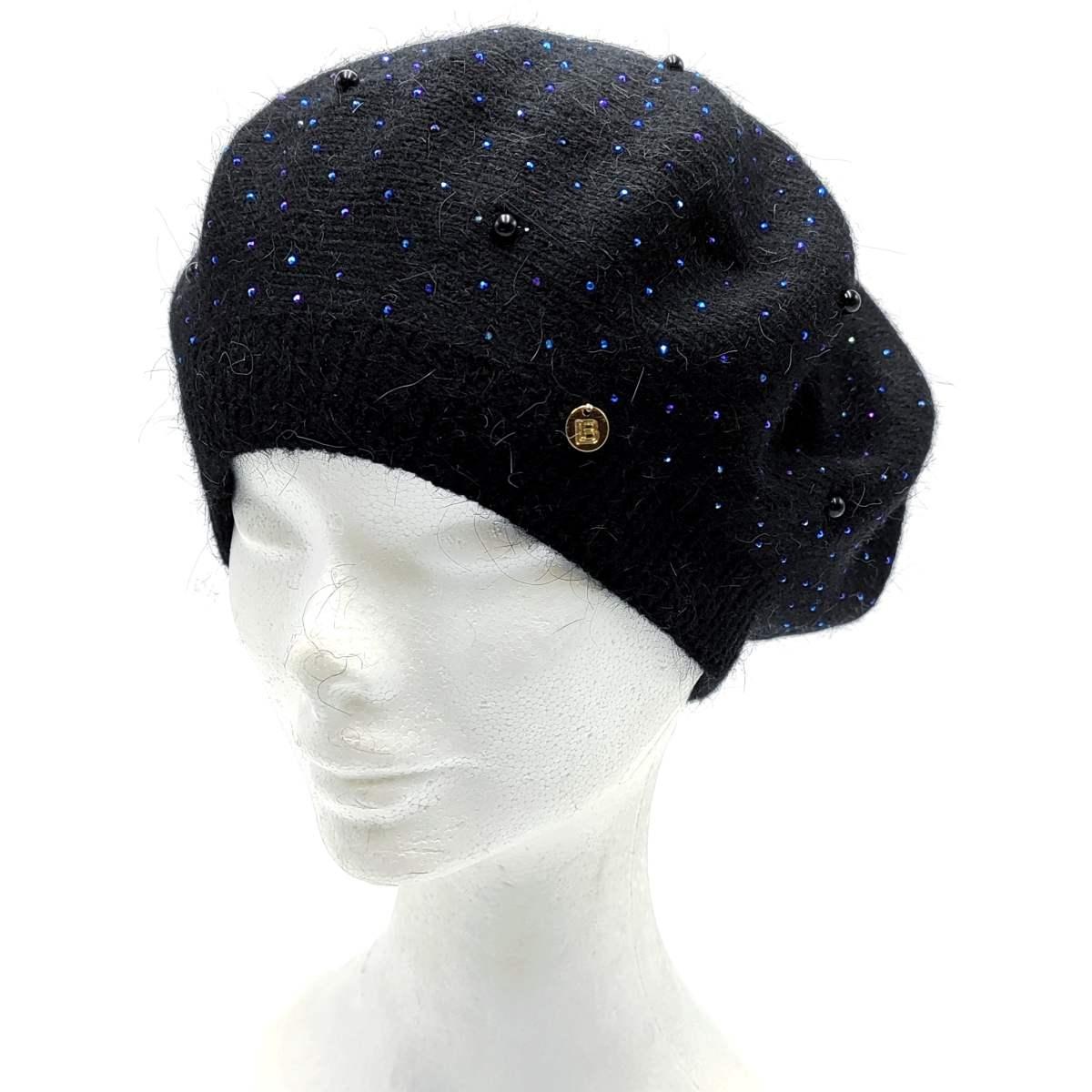 Capello basco donna in poliestere con brillantini Laura Biagiotti