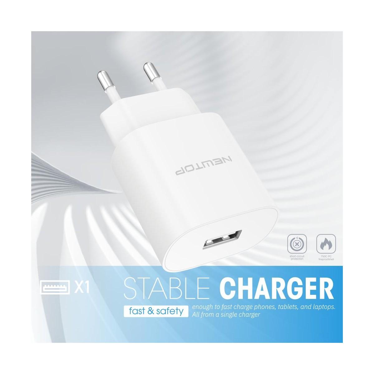 Newtop basic CM30 Caricatore da muro 1 USB 2.1A