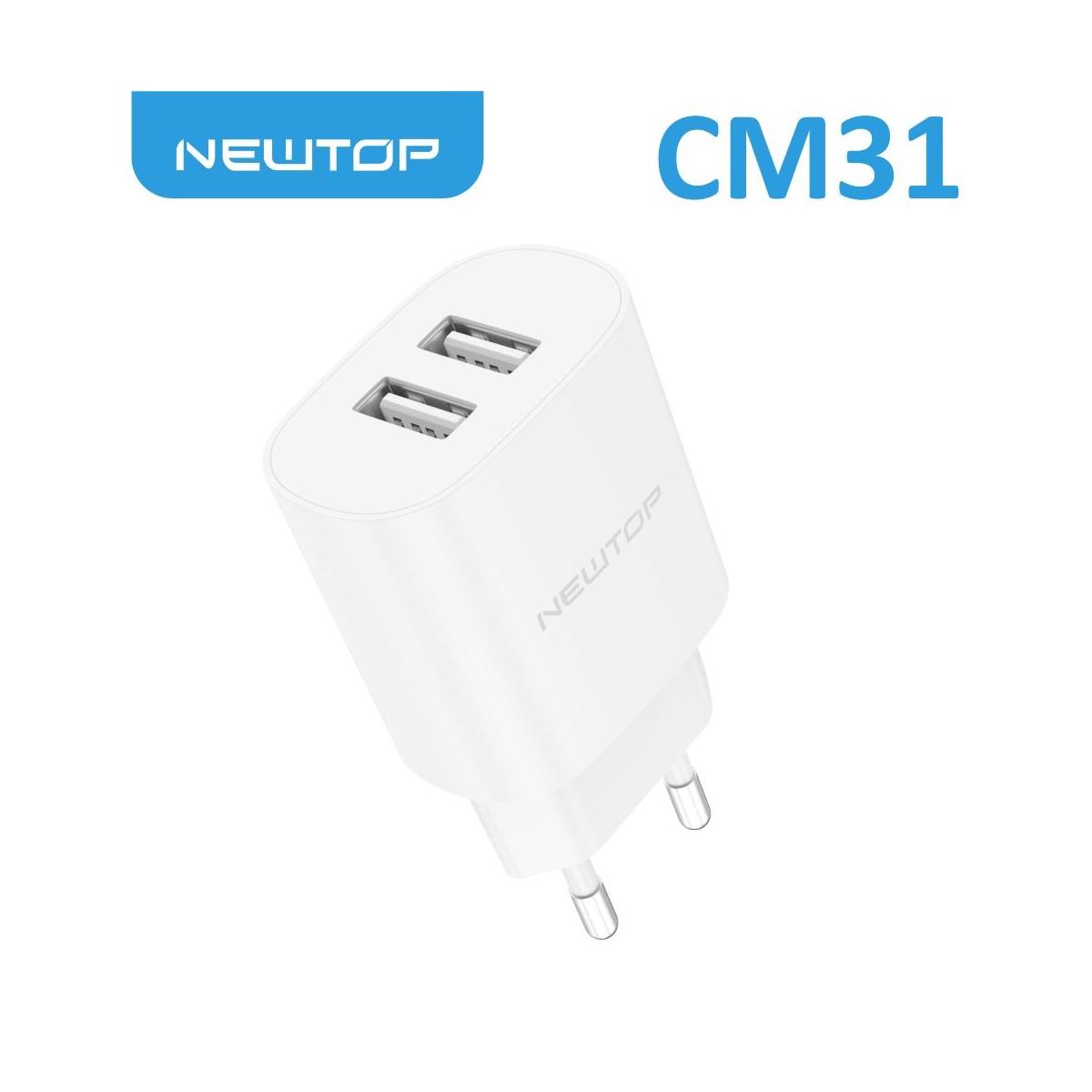 Newtop basic CM31 Caricatore da muro 2 USB 2.4A