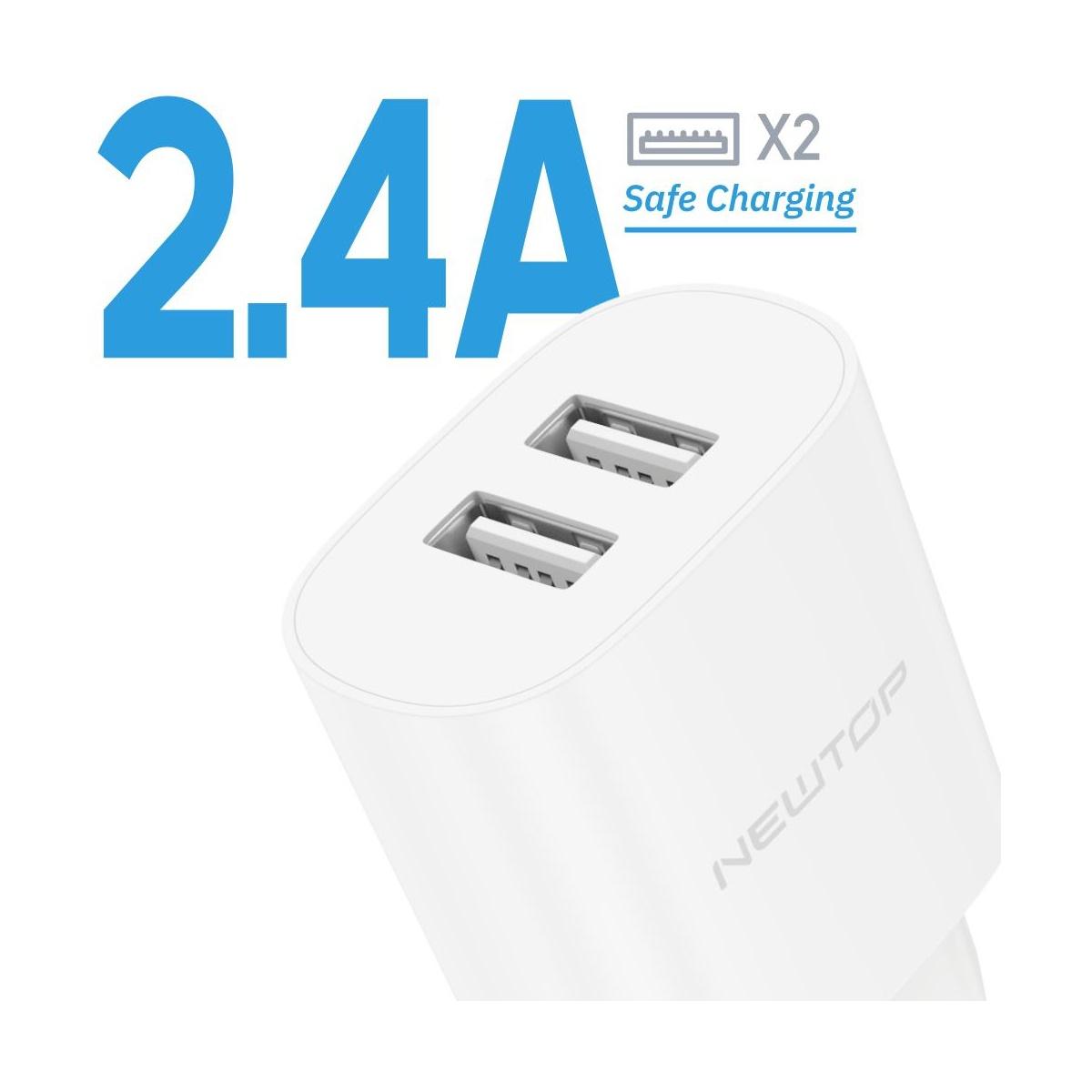 Newtop basic CM31 Caricatore da muro 2 USB 2.4A