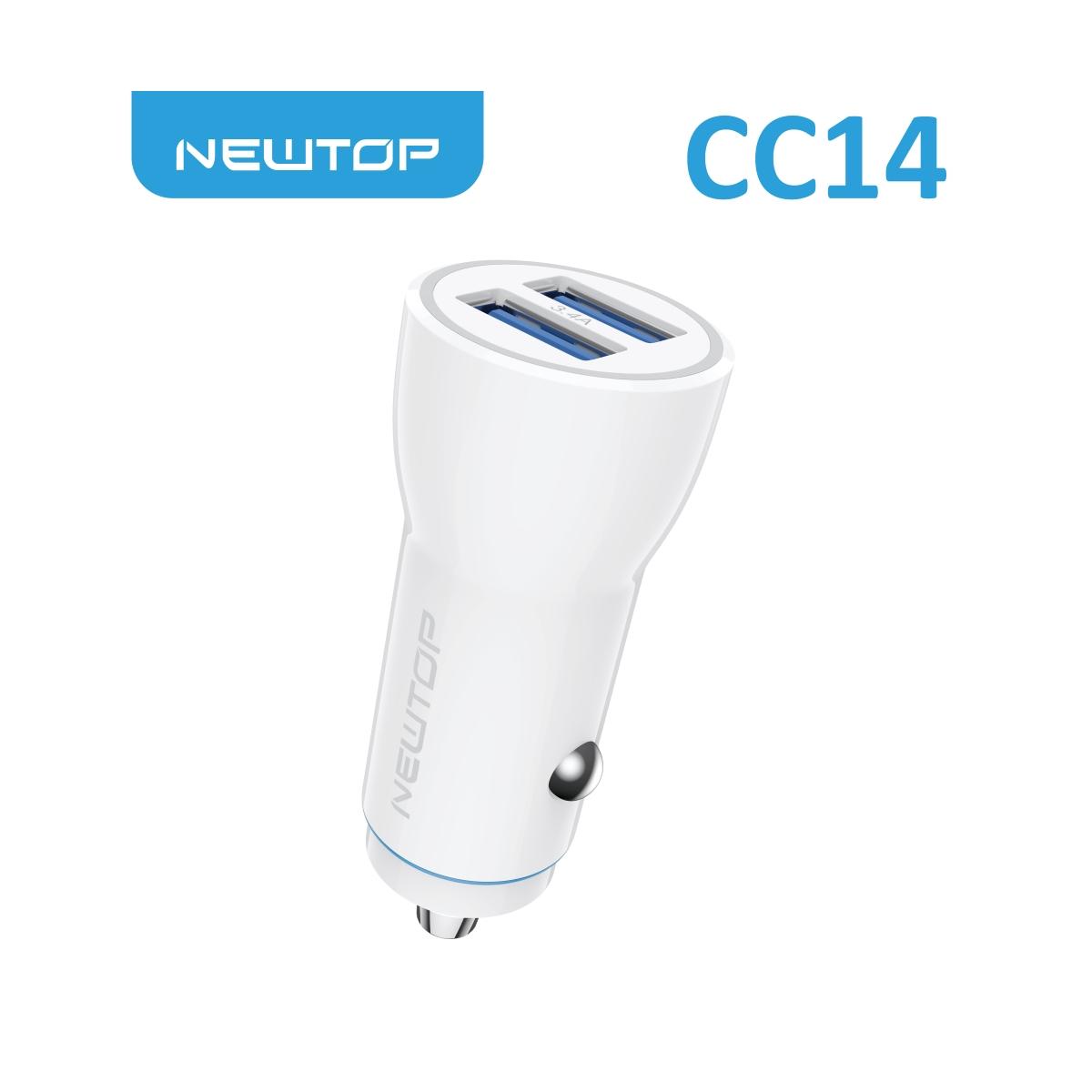Newtop CC14 Caricatore da auto 2 USV 3.4 A