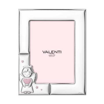 Cornice portafoto angelo con cuore rosa 13x18 cm Valenti