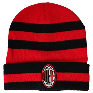 Cappello zuccotto in acrilico bicolor logo ricamato ufficiale Milan