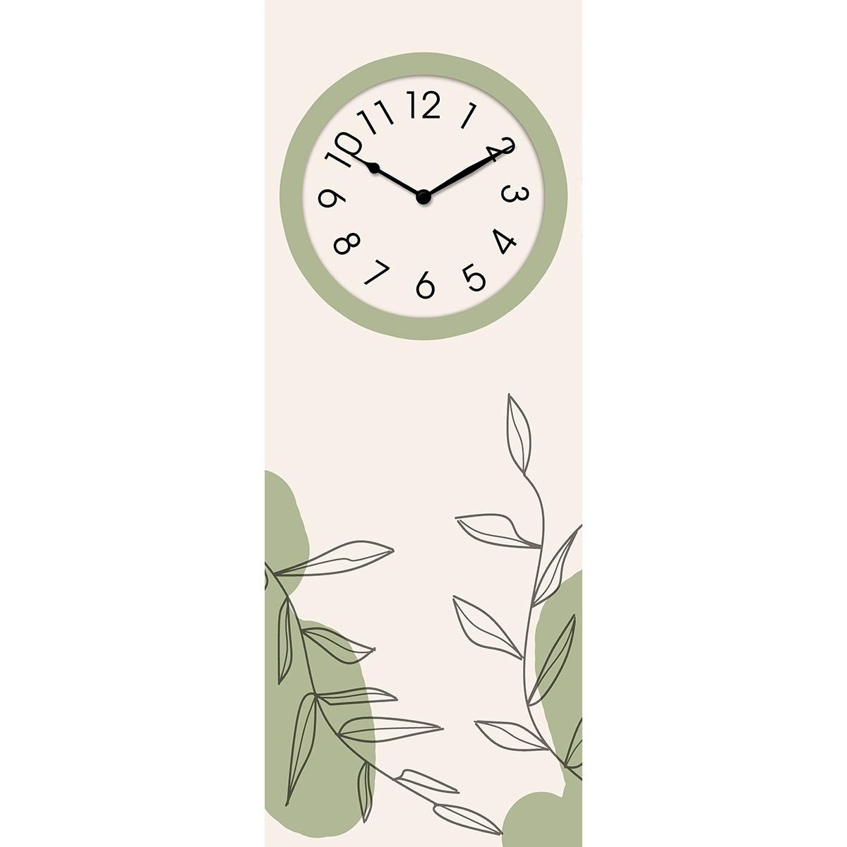 Orologio da parete 30x80 cm clockart stylized floral green Lupia