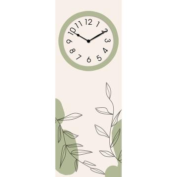 Orologio da parete 30x80 cm clockart stylized floral green lupia