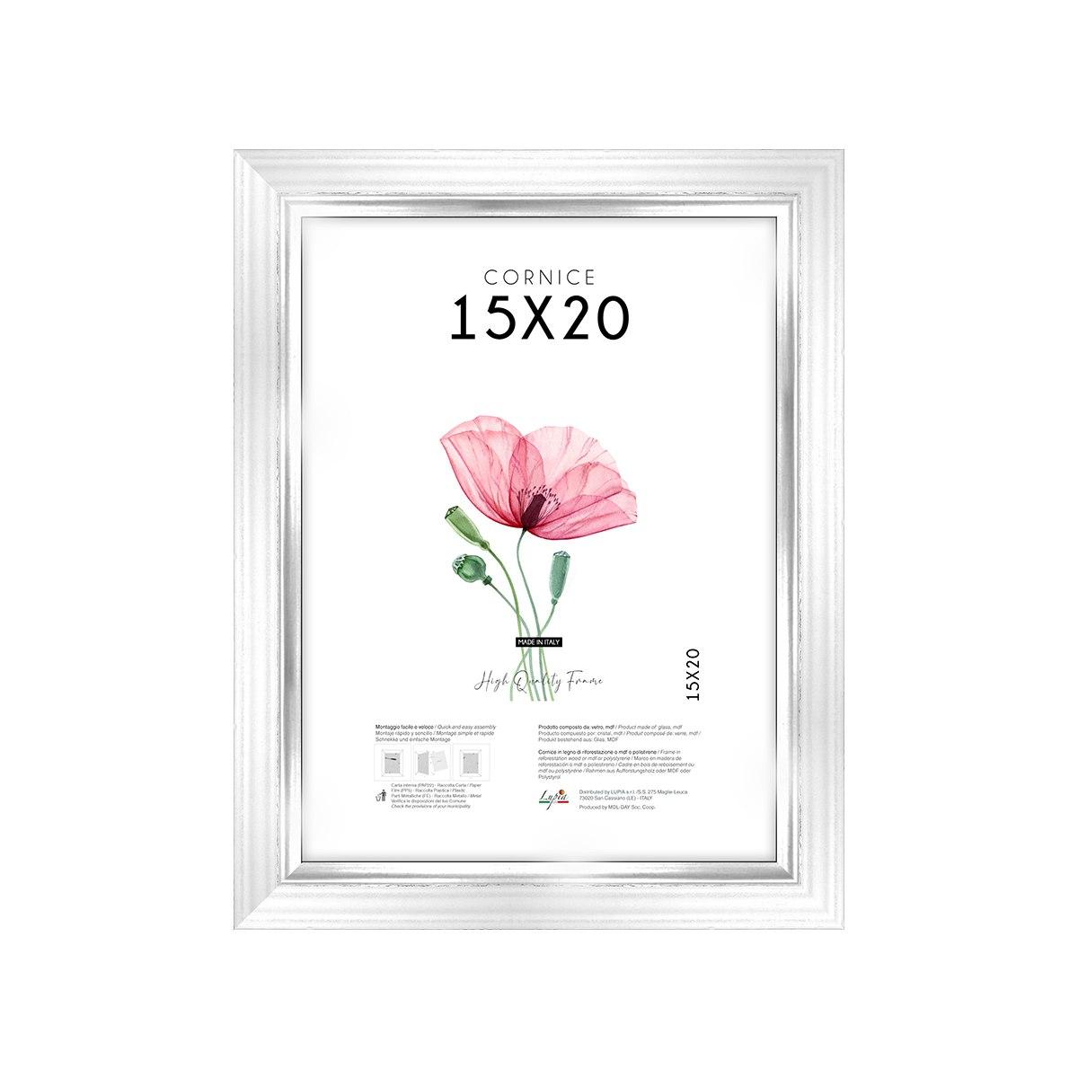 Cornice portafoto White Silver 15x20 cm