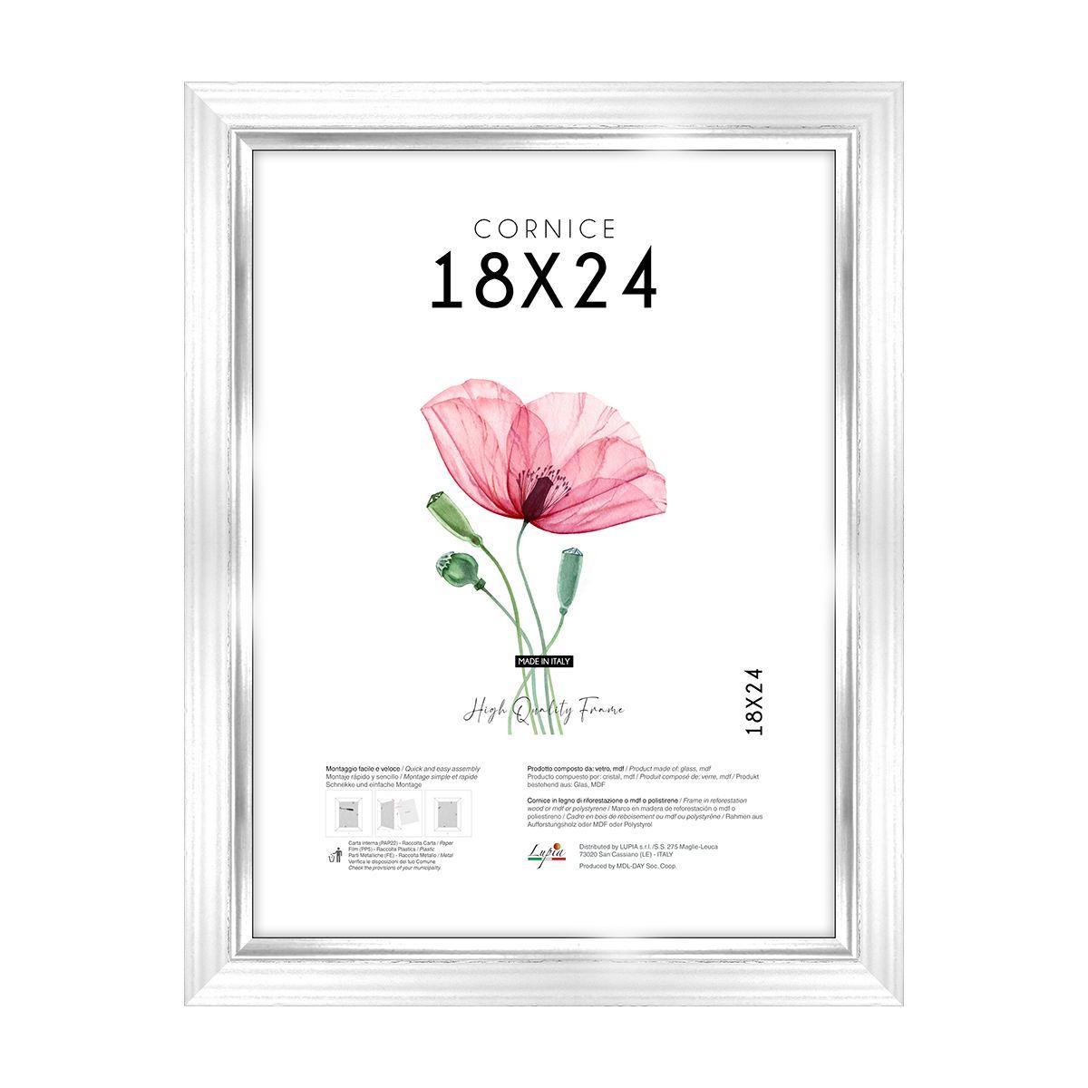 Cornice portafoto White Silver 18x24 cm