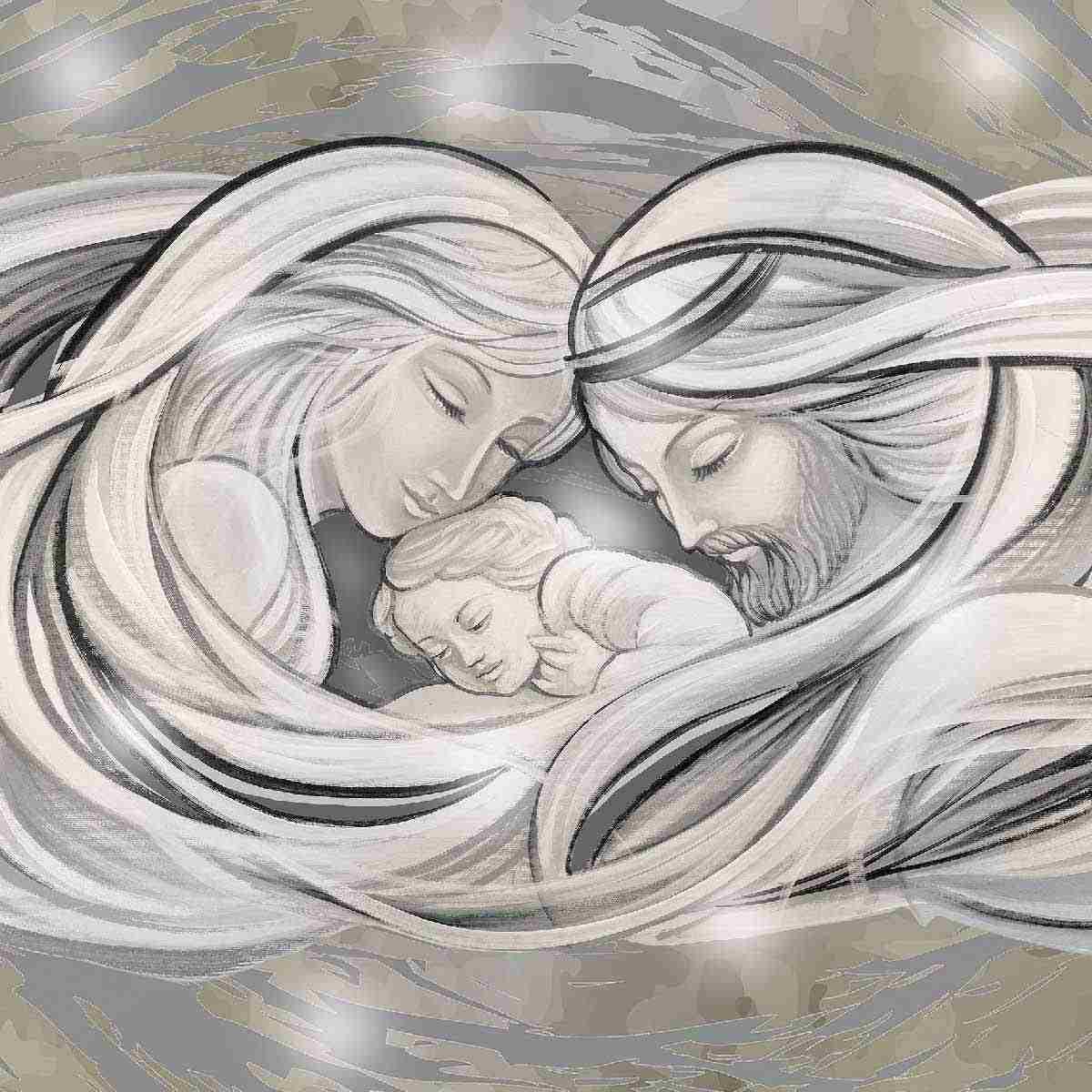 Quadro Mondiè Sacra famiglia 31x31 cm Lupia