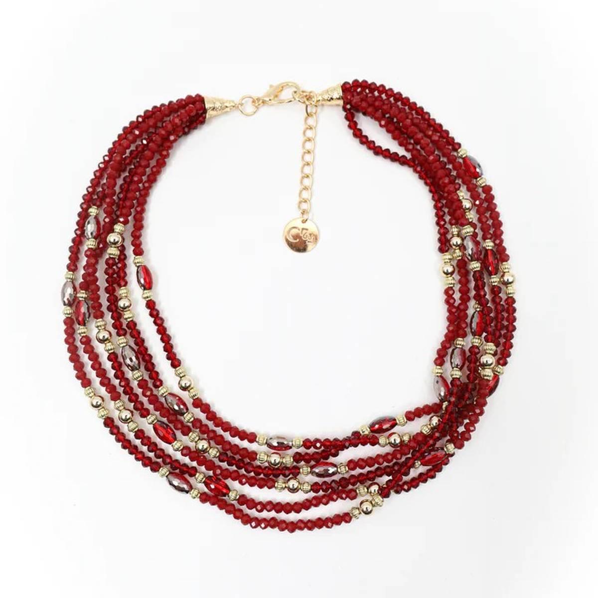 Collana donna girocollo con fili multipli C63