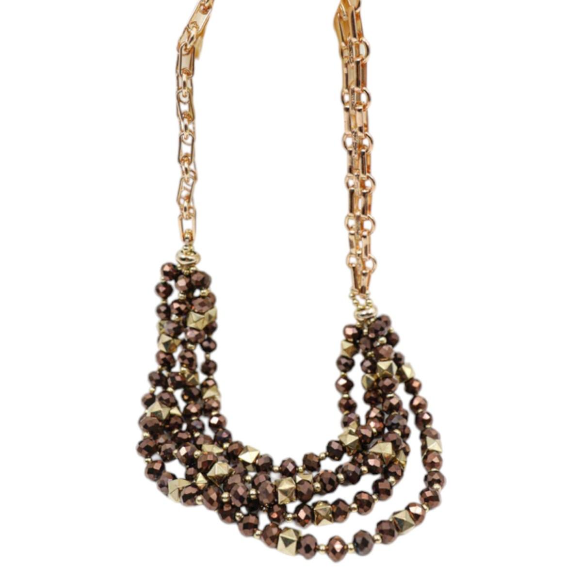 Collana donna girocollo con fili multipli C63