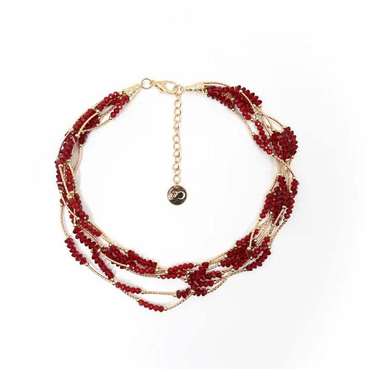 Collana donna girocollo con fili multipli C63