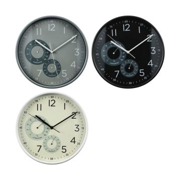 Orologio da parete in plastica con termometro ed igrometro 30 cm